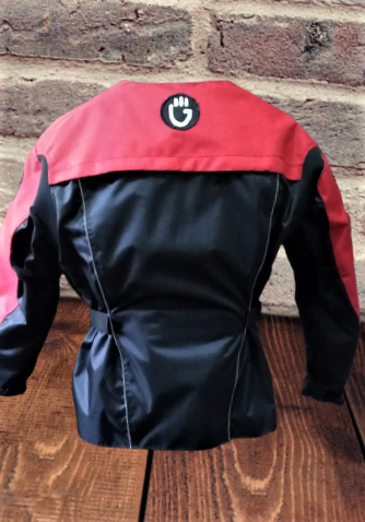 Campera de moto Pulso roja con Abrigo Desmontable y Protecciones de espalda