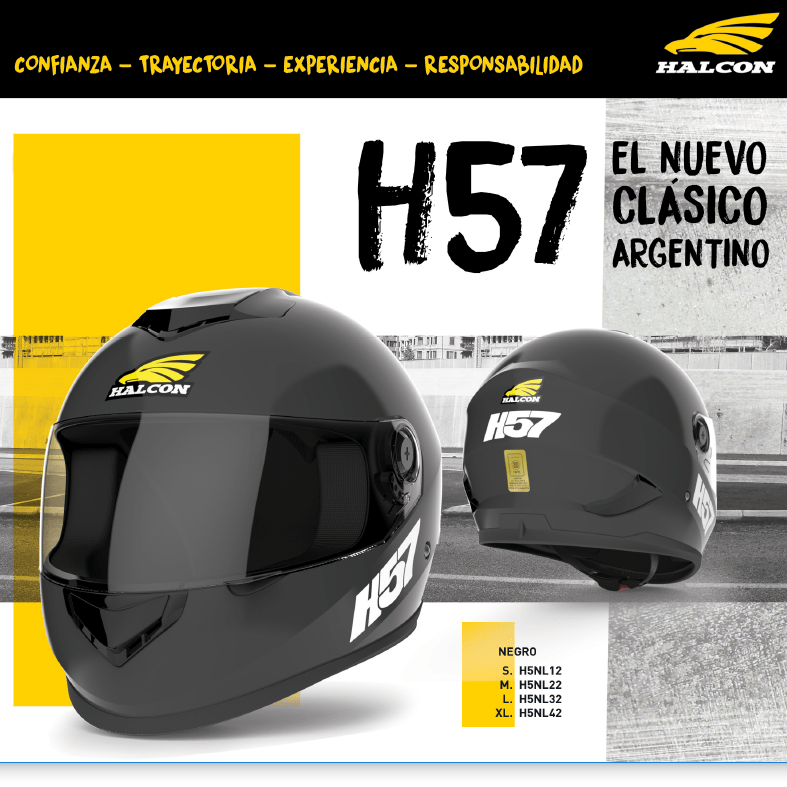 Casco Halcón H57 Integral Negro en Portal Moto Latino