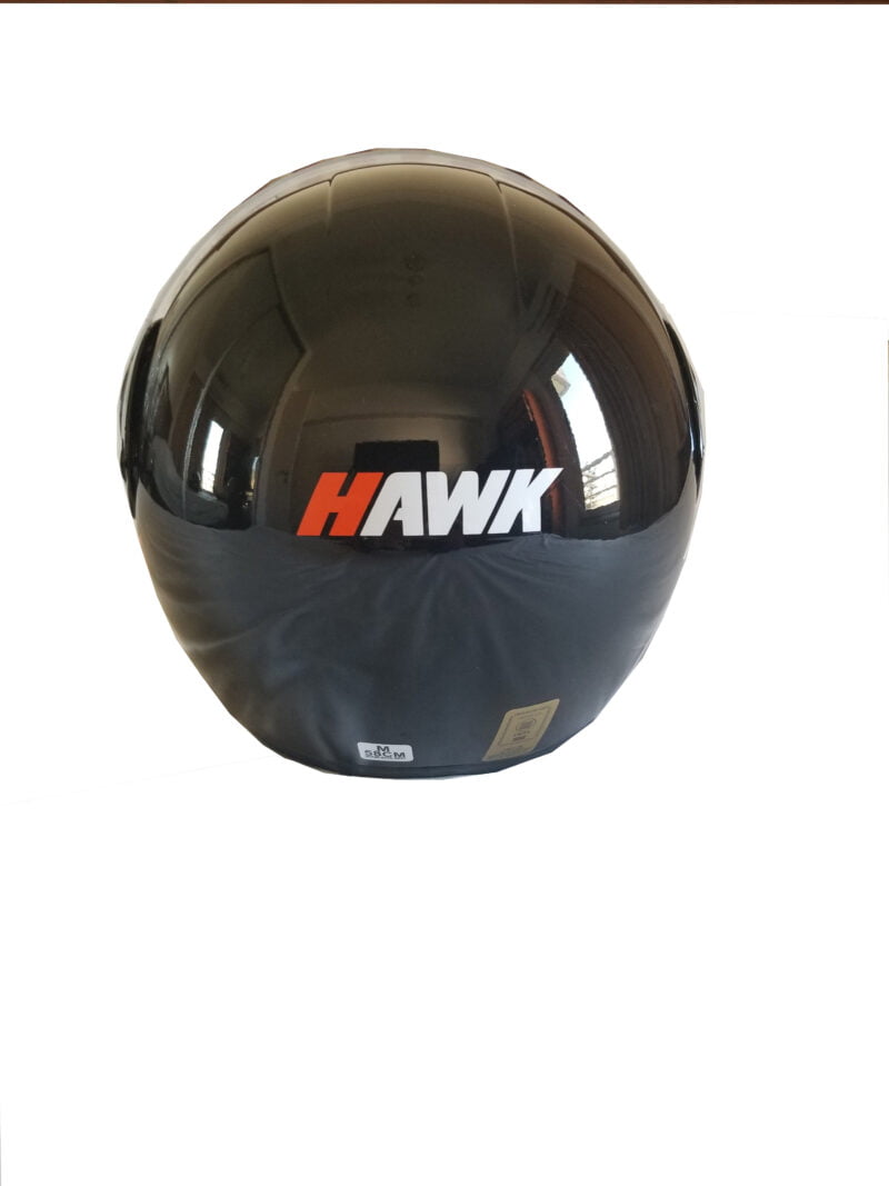 Casco Hawk RS5 negro brillo de atrás