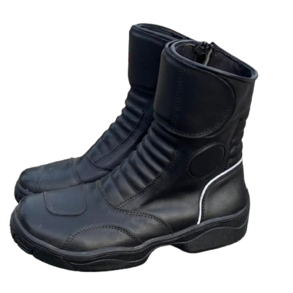 Botas de Moto Cuero ALFA con Protecciones