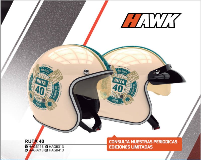 Casco Hawk 721 Ruta 40 Beige Claro portada