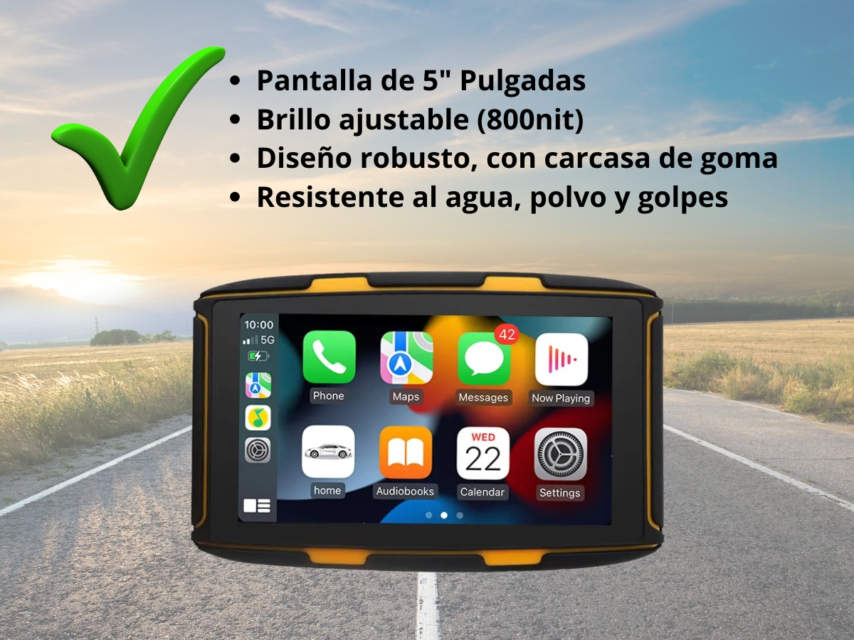 Carplay moto 5 pulgadas Pantalla multimedia MT5008 creativo carplay - pantalla multimedia para moto