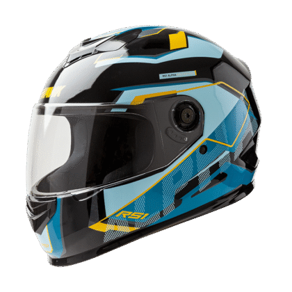 Casco Hawk RS1 Integral Alpha Negro Celeste (3 Cuotas Sin Interes)