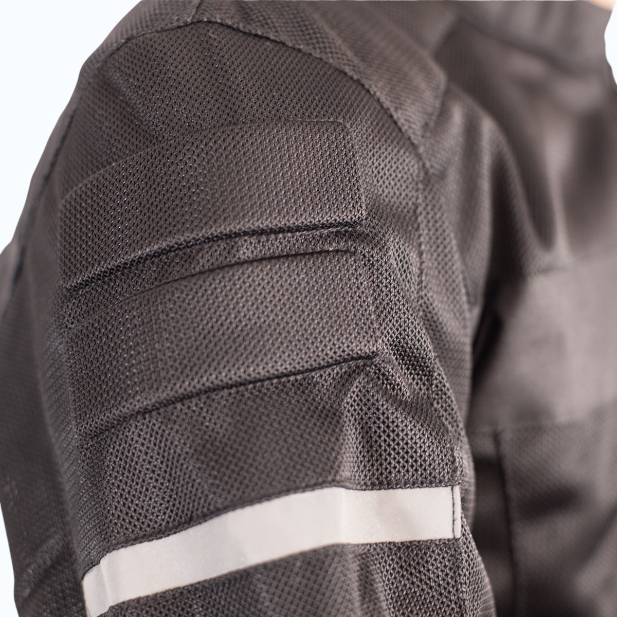 Campera Moto W2 Verano - 600D Protector con Cierre Reflector - Negra Campera Moto W2 Verano - 600D Protector con Cierre Reflector - Negra - Imagen 3