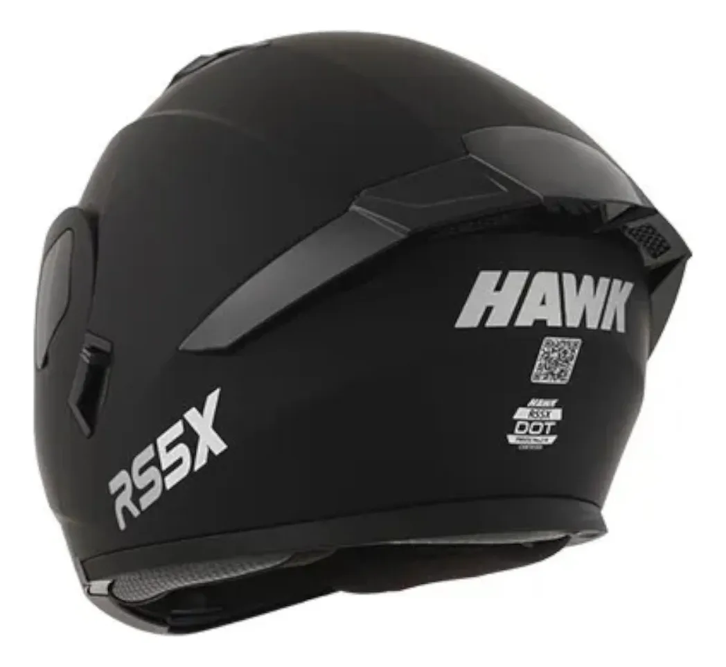 Casco Rebatible Hawk RS5X - Solid Negro Mate- Certificación DOT Casco Rebatible Hawk RS5X - Solid Negro Mate- Certificación DOT - Imagen 5