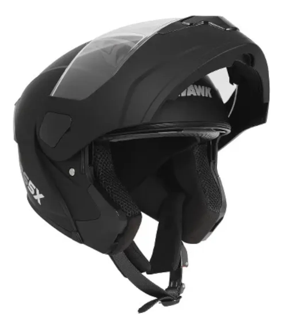 Casco Rebatible Hawk RS5X - Solid Negro Mate- Certificación DOT Casco Rebatible Hawk RS5X - Solid Negro Mate- Certificación DOT - Imagen 3