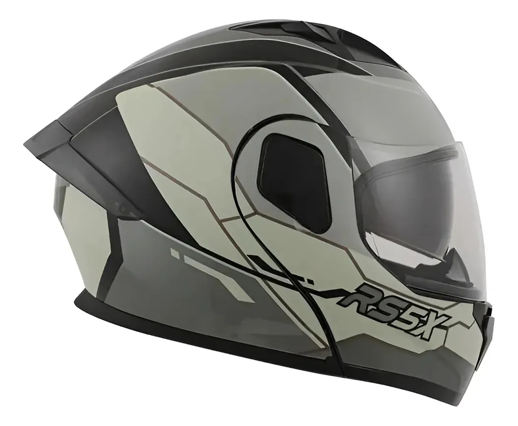 Casco Rebatible Hawk RS5X - Hunter Gris Brillante - Certificación DOT Casco Hawk RS5x Hunter Gris Brillante