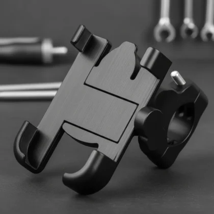 Soporte Porta Celular De Aluminio Para Motos Universal Negro
