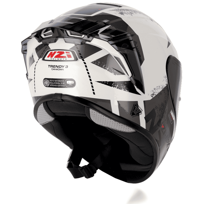Casco Trendy 3 Stream Canadian Blanco y Negro Casco Trendy 3 Canadian Blanco y Negro