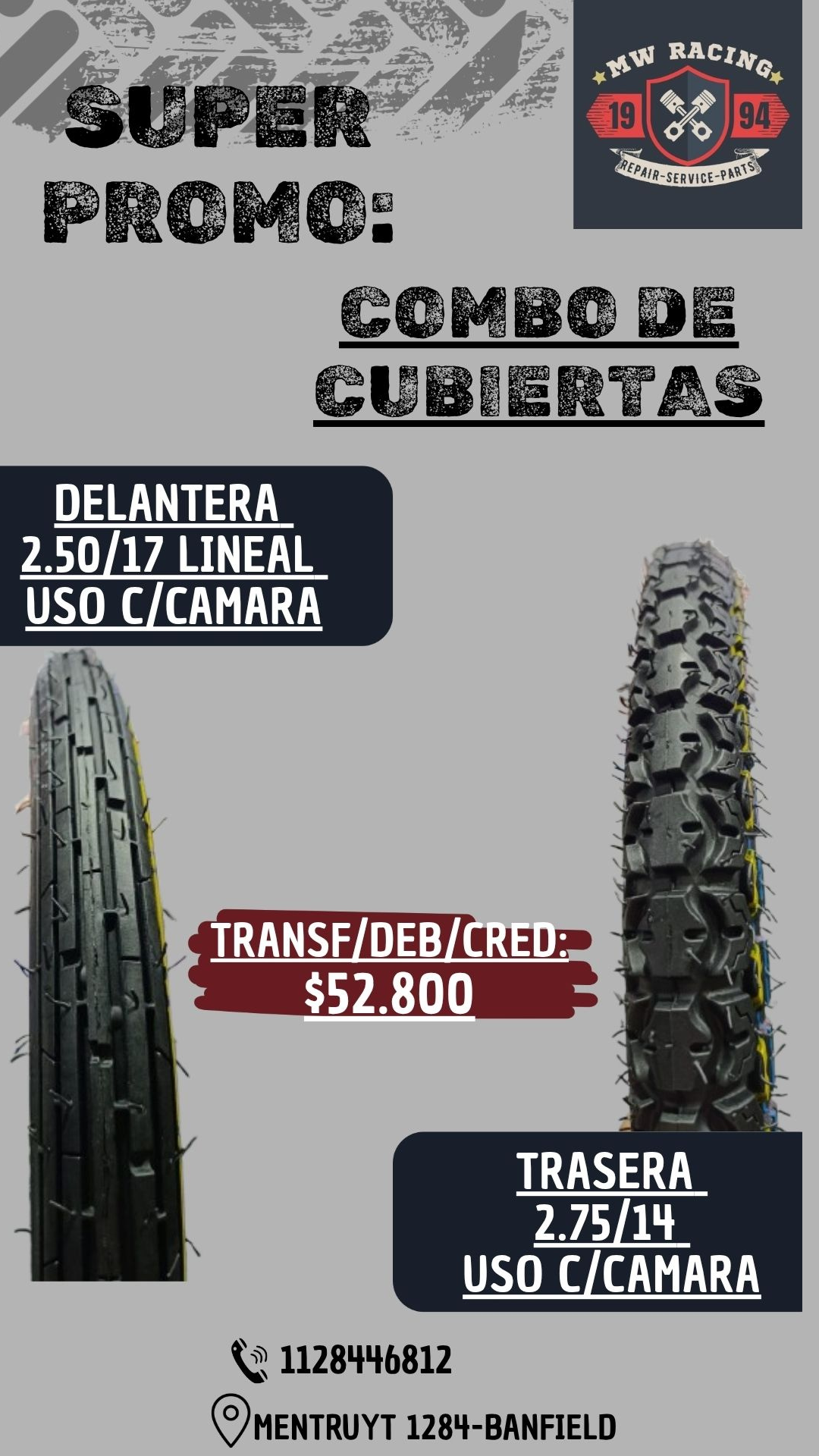Combo Cubiertas Imperial Cord 110cc Combo Cubiertas Imperial Cord 110cc
