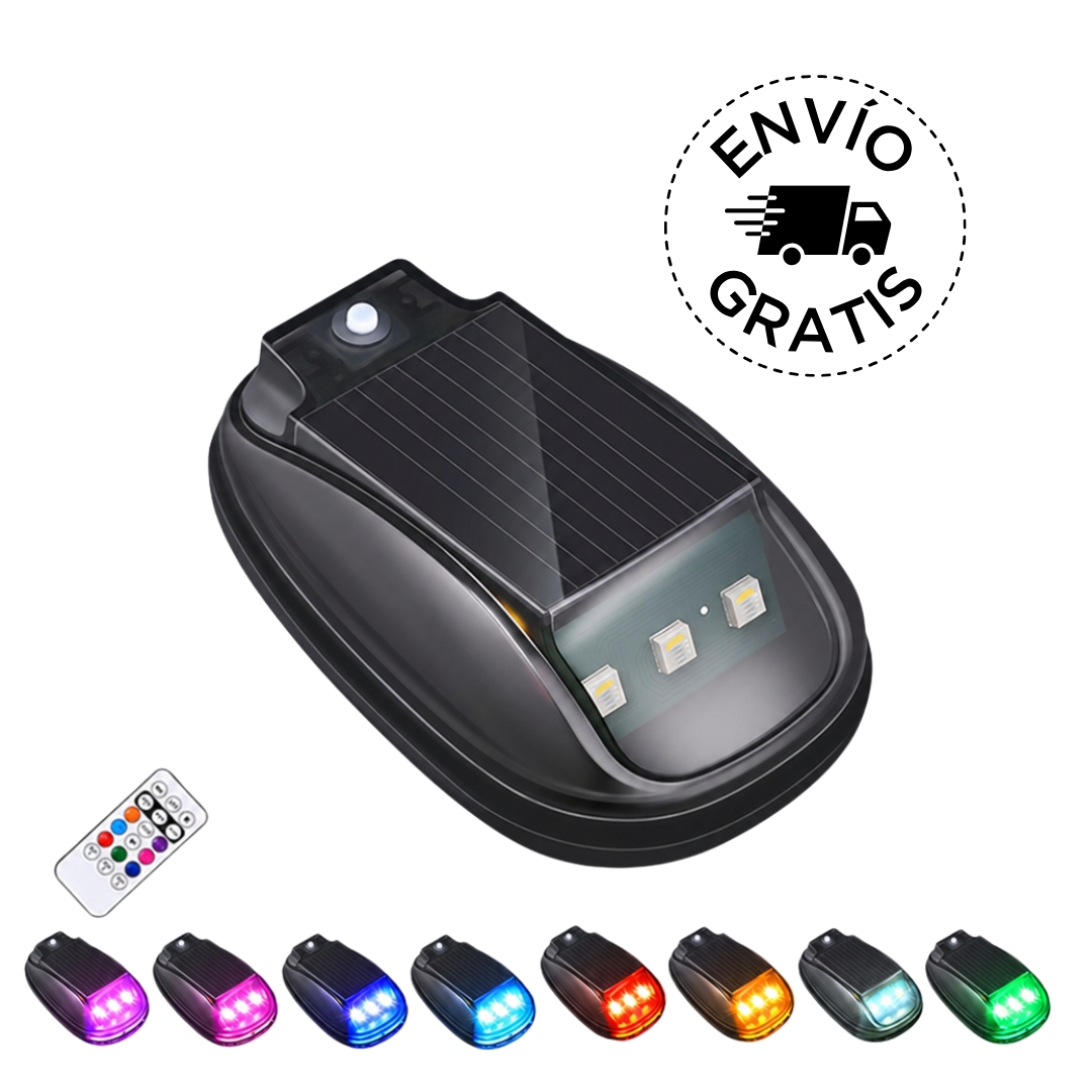 Luz Anticolisión Led Solar Recargable Moto Auto Con Remoto luz para moto