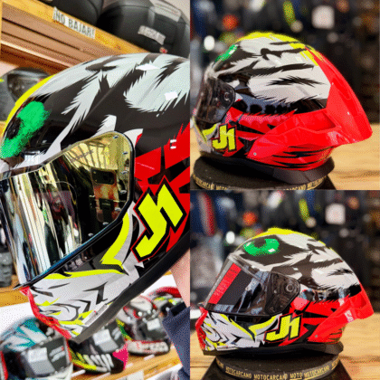 UST1 J-STR DEMONICRED AMARILLO NEGRO GLOSS casco integral deportivo