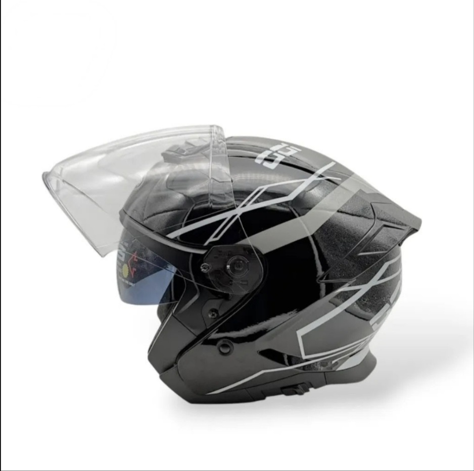 Casco Abierto YEMA YM 655 blanco negro talle L Casco Abierto YEMA YM 655 blanco negro talle L - Imagen 5