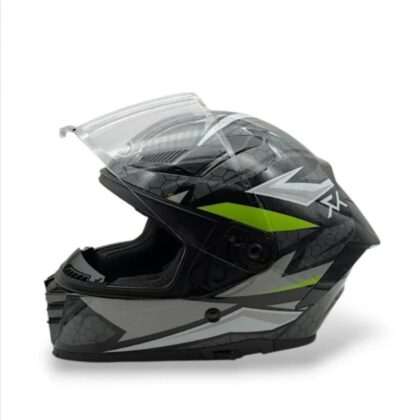 Casco Integral YEMA YM 853 negro- verde brillo talle XL