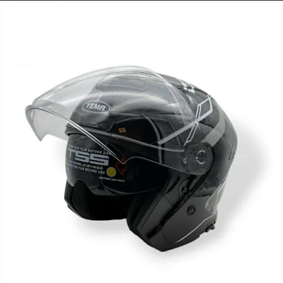 Casco Abierto YEMA YM-655 blanco y negro talle XL Casco Abierto YEMA YM-655 blanco y negro talle XL