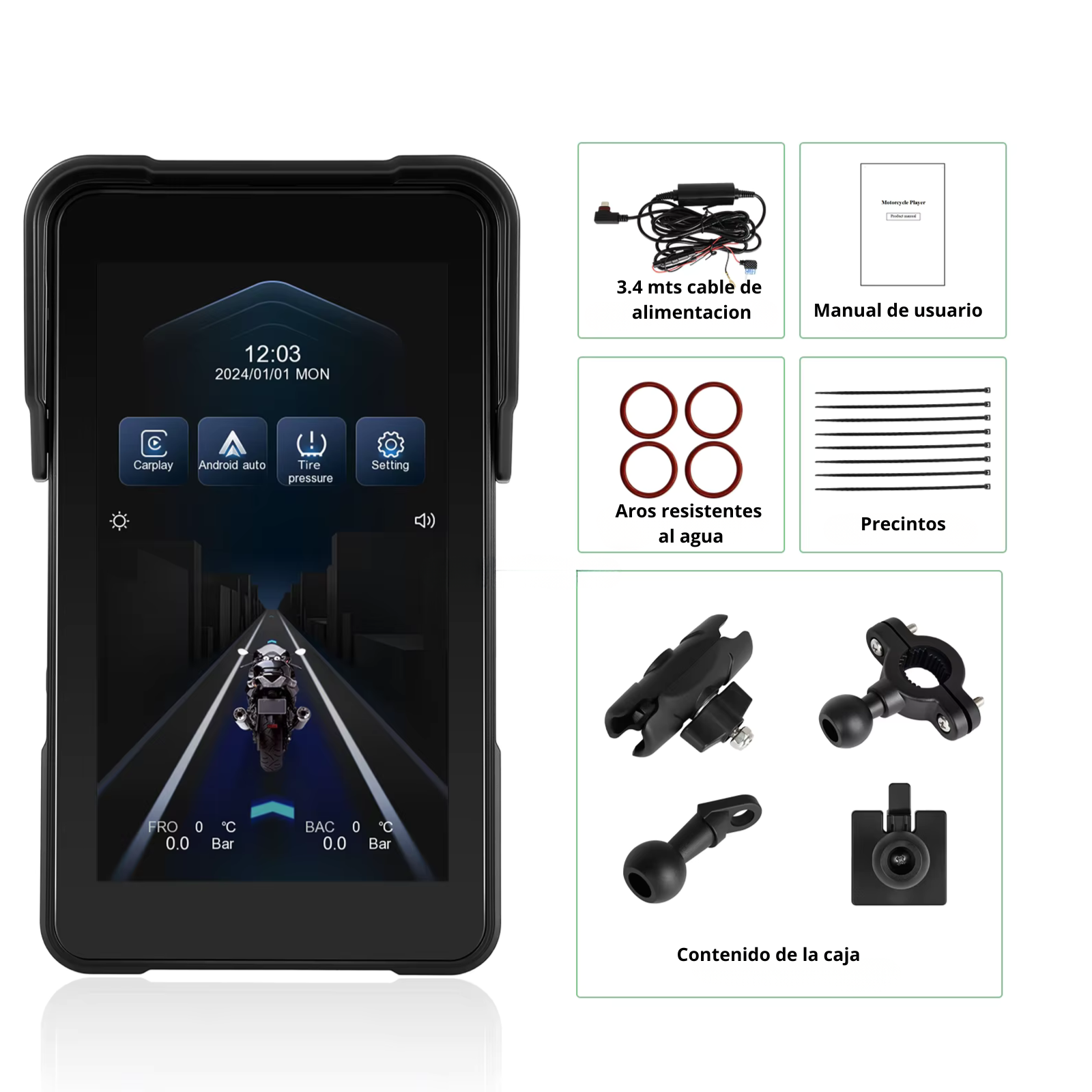 Carplay Moto 5 pulgadas Simbron Android IOS Vertical Carplay Moto 5 pulgadas Simbron Android IOS Vertical - Imagen 7