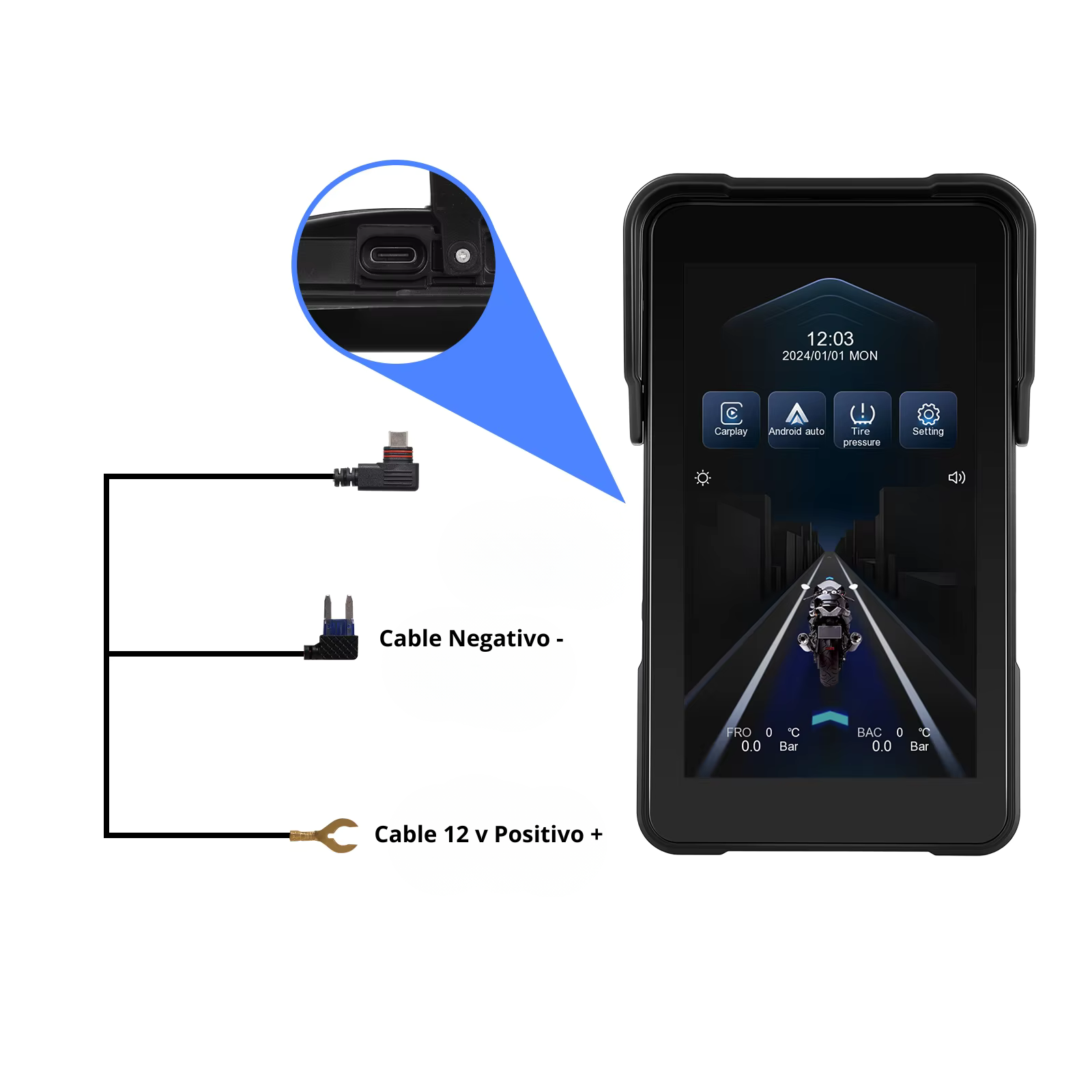 Carplay Moto 5 pulgadas Simbron Android IOS Vertical Carplay Moto 5 pulgadas Simbron Android IOS Vertical - Imagen 8