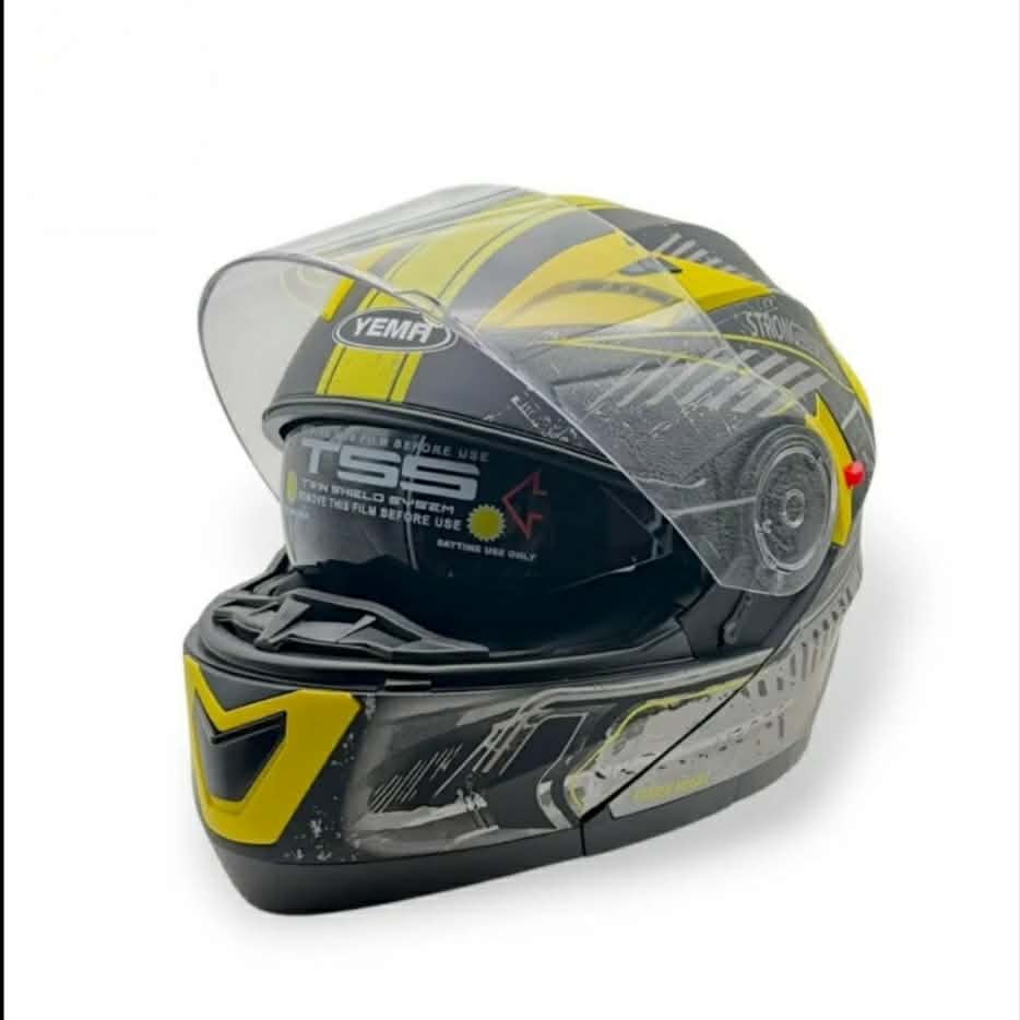 Casco Rebatible YEMA YM-925 negro y amarillo mate talle L Casco Rebatible YEMA YM-925 negro y amarillo mate talle L - Imagen 2