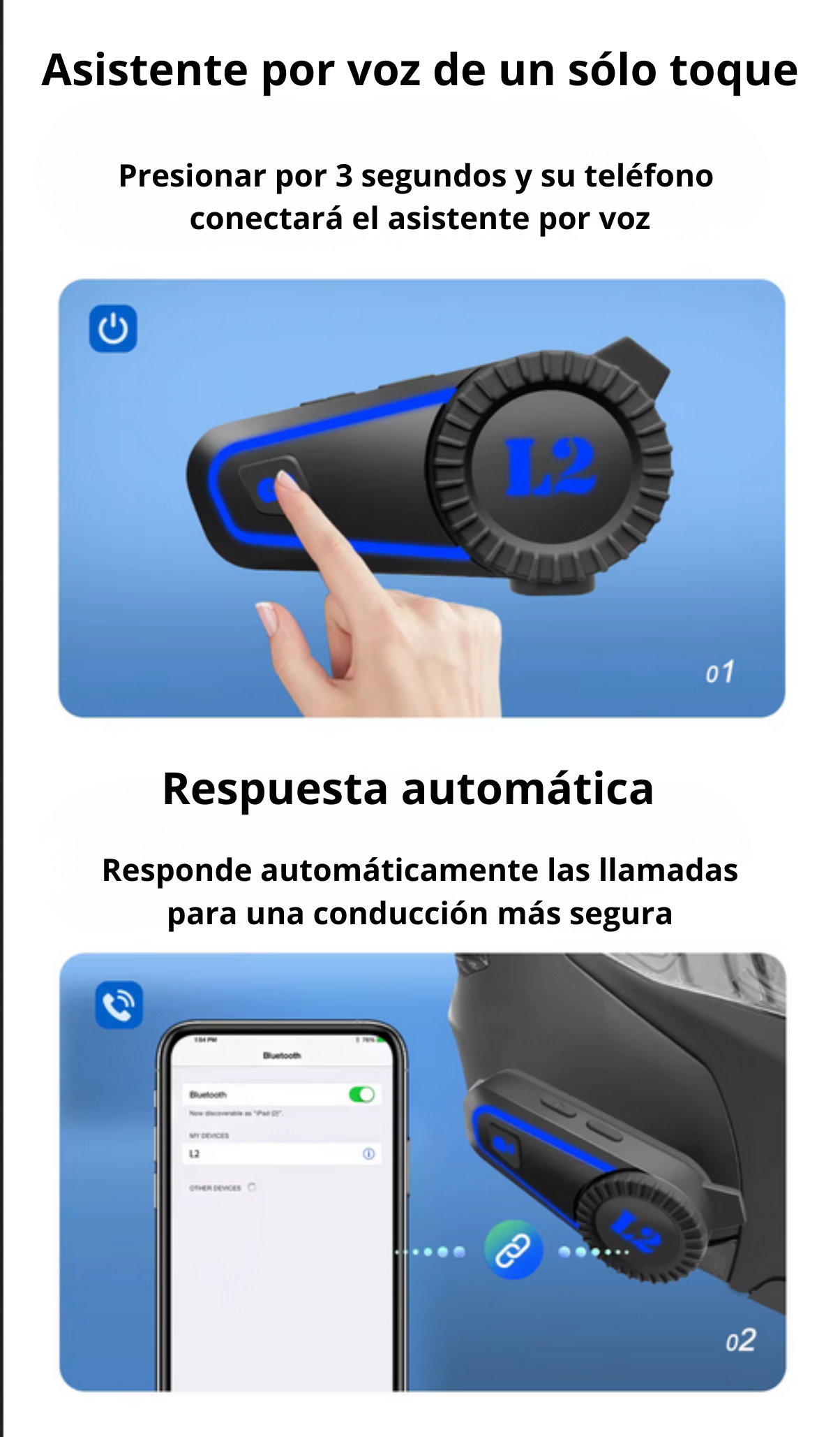 Intercomunicador Moto Simbron L2 Negro Bluetooth Intercomunicador Moto Simbron L2 Negro Bluetooth - Imagen 4