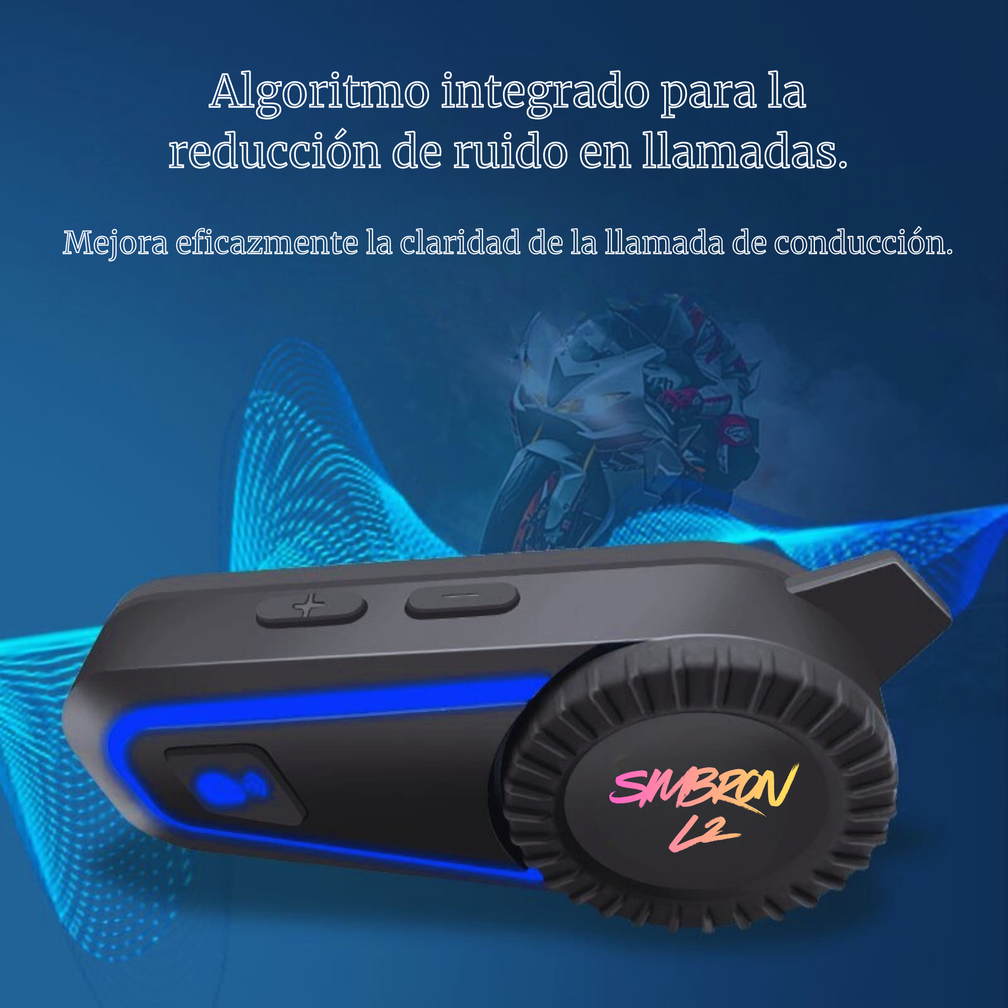 Intercomunicador Moto Simbron L2 Negro Bluetooth Intercomunicador Moto Simbron L2 Negro Bluetooth - Imagen 5