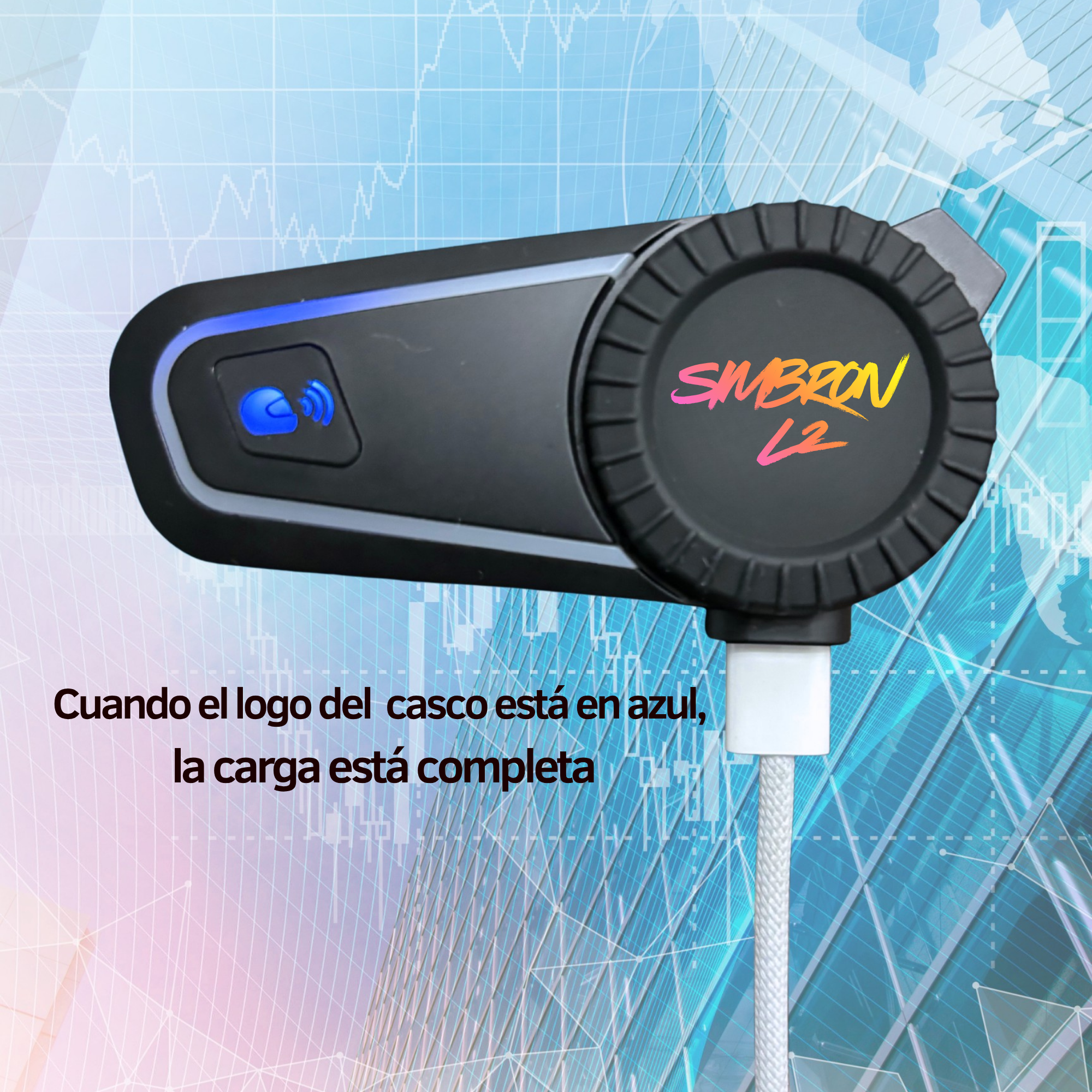Intercomunicador Moto Simbron L2 Negro Bluetooth Intercomunicador Moto Simbron L2 Negro Bluetooth - Imagen 6