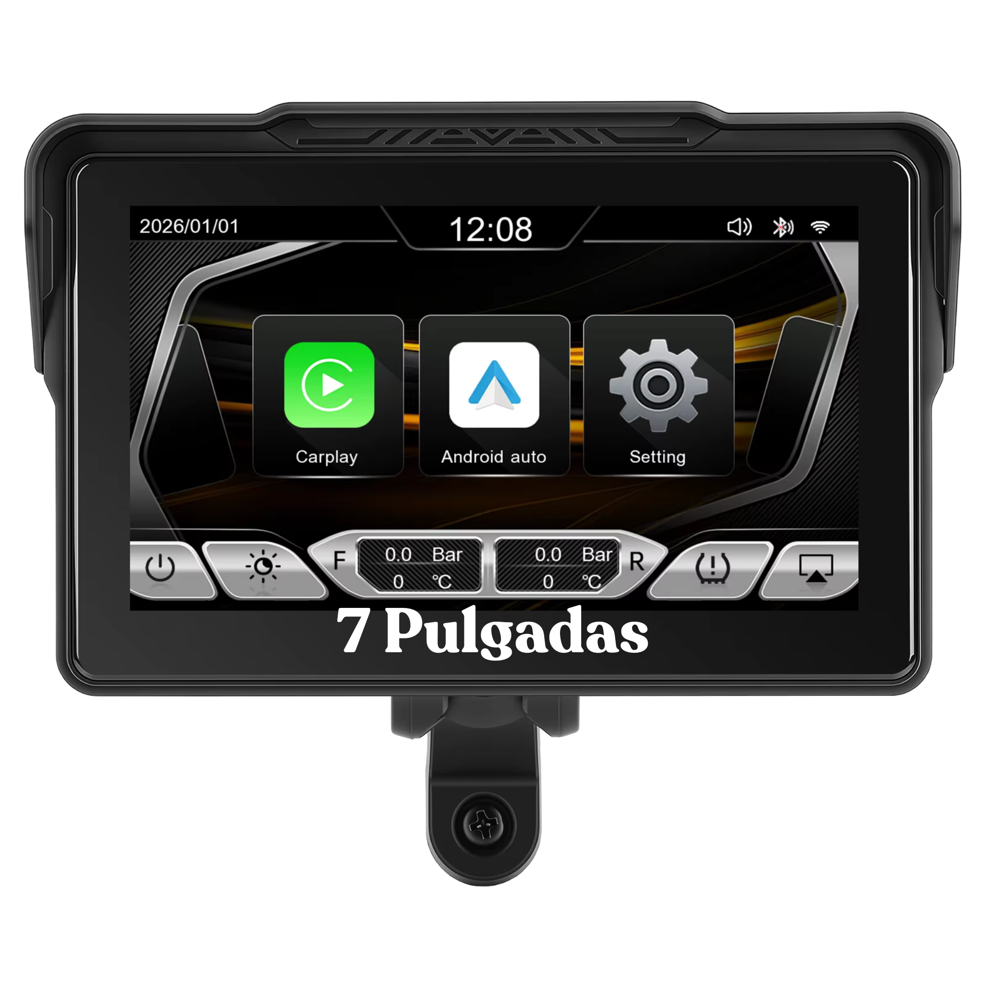 Carplay Moto 7 pulgadas Simbron Android IOS Vertical con sensores de presión de neumaticos Carplay Moto 7 pulgadas Simbron Android IOS Vertical con sensores de presión de neumaticos - Imagen 2