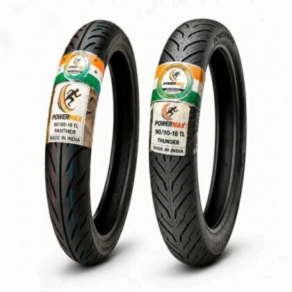 Juego de cubiertas Powermax Panther 80/100-18 + Thunder 90/90-18 (Honda Cg New Titan 150/ Zanella Rx 150/ Yamaha Ybr 125)