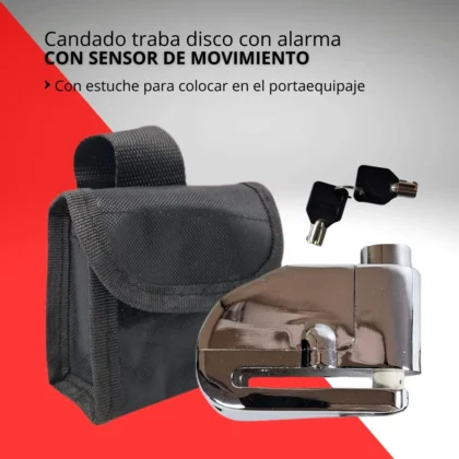 Traba Disco Con Alarma Moto FAR